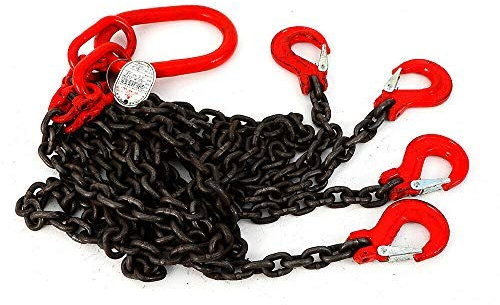 4-Strang Anschlagkette, Neu 4-Strang Anschlagkette Ketten Kettengehänge 8 mm 8mm 5T 1,5 m Arbeitslänge Heavy Duty Lifting Chain Sling mit Haken