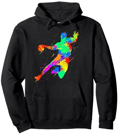 Handballspieler-Designs für Männer, Frauen und Handball-Fans Pullover Hoodie, Unisex für Erwachsene, Schwarz, S