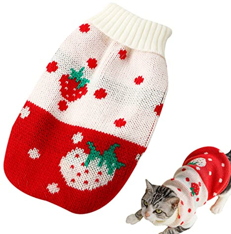 XiXiRan Ropa para Mascotas - Suéter de Perro Gato, Chaleco para Gatos Sin Pelo, Ropa para Gatos Invierno, Mantener Caliente (M)