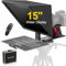 Desview TP150 Teleprompter sollevabile interamente in metallo da 15 pollici con Telecomando per Videocamera DSLR Webcam Obiettivo fotocamera grandangolare Registrazione Video