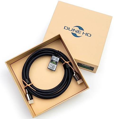 Dune HD Zertifiziertes Hochgeschwindigkeits HDMI 2.1a Kabel mit 48Gbps | 10K, 8K / 60Hz, 4K / 120Hz | 4:4:4, eARC, CEC, HDCP 2.2/2.3, 3D, HDR 10+, Dolby, VR, Gaming PC, OLED TV, Hi-Fi, RTX 40xx (2m)