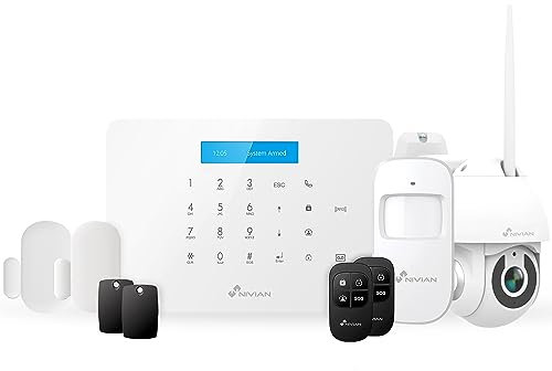 Nivian - Sistema di Allarme per Case e Aziende Senza Canone Mensile | Kit di Allarme WiFi/gsm | Controllo Remoto tramite l'App Tuya | Facile Installazione Wireless | fino a 60 rilevatori