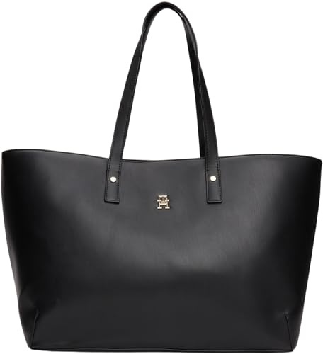 Tommy Hilfiger Damen Tote Bag Tasche Chic Groß, Schwarz (Black), Einheitsgröße