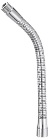 PATIKIL 10 Microphone Gooseneck, 5/8-27 Thread Metal Universal Hose Flexible Arm Gooseneck Tube Extension for Multifunction DIY, Silver Tone
