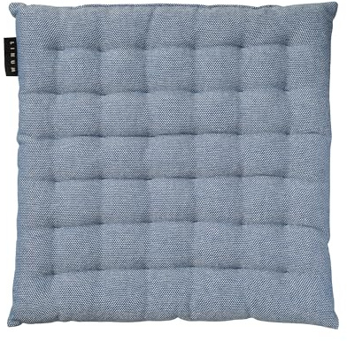 LINUM Pepper Elégante Galette de Chaise 40x40 cm, Coton, Lavable en Machine, Bleu Ocean