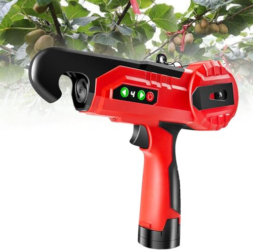 Oiyekntd Macchina per Legare Le Piante, Strumento Elettrico per Legare Le Viti con 2 batterie, Nastro per reggetta e Cassetta degli Attrezzi per UVA, lamponi, pomodori e ortaggi rampicanti