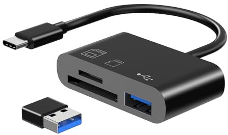 Lettore di Schede USB C a SD/Micro/TF, Adattatore con USB 2.0 Compatibile per Samsung, MacBook, Laptop, Tablet e Dispositivi Tipo C