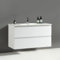 Alpenberger Gäste WC Waschbecken mit Unterschrank 100 cm Breit | Waschbeckenunterschrank Weiß | Badezimmermöbel Waschtisch | Badschrank Badmöbel Set (Vivento 100 Weiss)