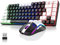 RedThunder 75% Kabelloses Gaming Tastatur und Maus Set, DE TKL Layout, 85 Tasten, Wiederaufladbar Kompakt, Ultraleicht 7200DPI-Maus mit Honeycomb Konstruktion für PC Mac PS5 Xbox Gamer (Schwarz-weiß)