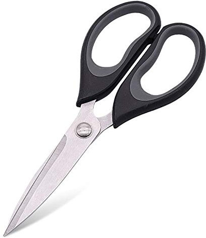 Ciseaux de cuisine ciseaux en caoutchouc et en plastique, ciseaux de cuisine en acier inoxydable, ciseaux de cuisine ménagers (Schwarz)