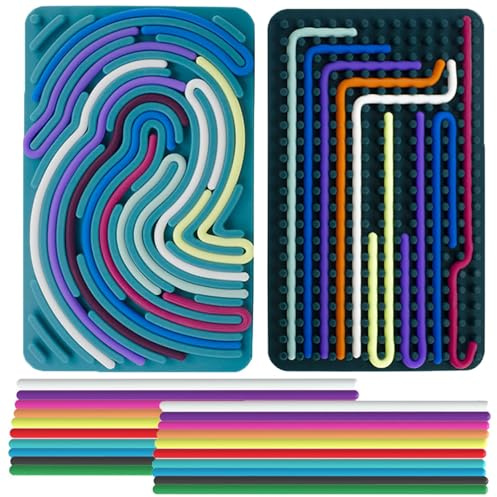 2 Sets Push Peel Sensory Board Silicone Fidget Toy for 1+ Year Old Skill Development - Double Side Stress Anxiety Relief Activity Board