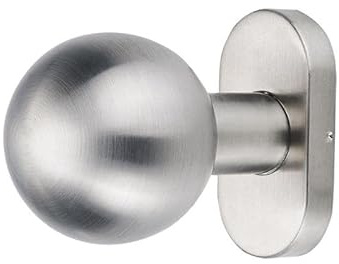 LogistSystem Modern round door knob with round rosette, stainless steel for front doors and interior doors, 63.418, door knob, door fitting, door handle, door handle