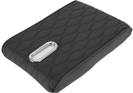 VekAuto Protège-Accoudoir De Voiture Avec Boîte À Mouchoirs 32X17Cm Couverture De Boîte De Siège D'Accoudoir De Console Centrale En Cuir Synthétique Noir