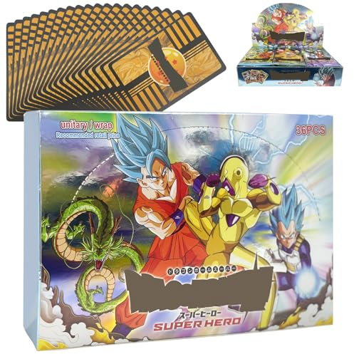 Ball Z Cards, Cartoon Box, Ball Z Trading Cards, 180pcs Cartoon Card, Driflo Collectable C-ards, Birthday Gift for Fand(36 Packs, 5 pcs/Pack)