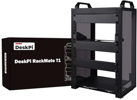 GeeekPi 8U Server Cabinet, 10 inch Server Rack for Network, Servers, Audio, and Video Equipment, DeskPi RackMate T1 Rackmount (Black)