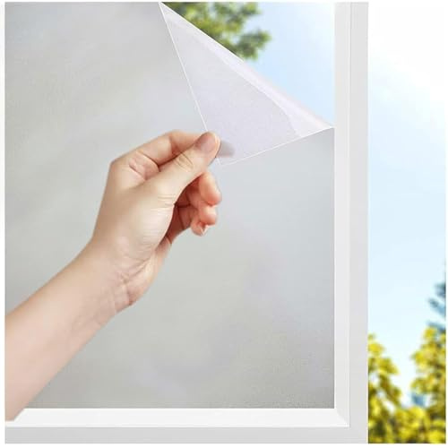 PERSENTU 30x300 cm Frosted Window, Window Film, Privacy Film for Glass Windows, Self-Adhesive Window frosting Films Static Cling Frosting Film No Glue Opaque Window Film for Bathroom Home Office Matt