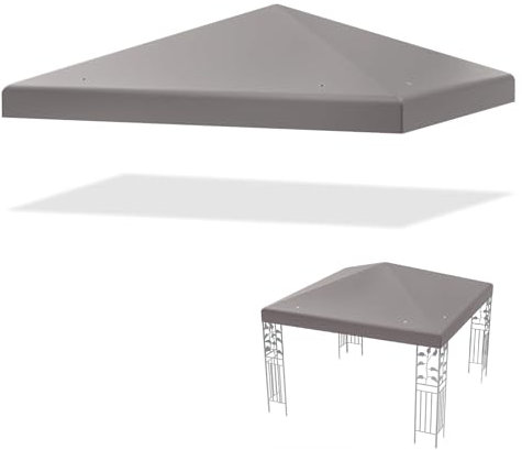 COSTWAY Toile de Toit de Rechange en Polyester pour Pavillon Tonnelle Tente 300 x 300 cm Couleur au Choix (Gris)