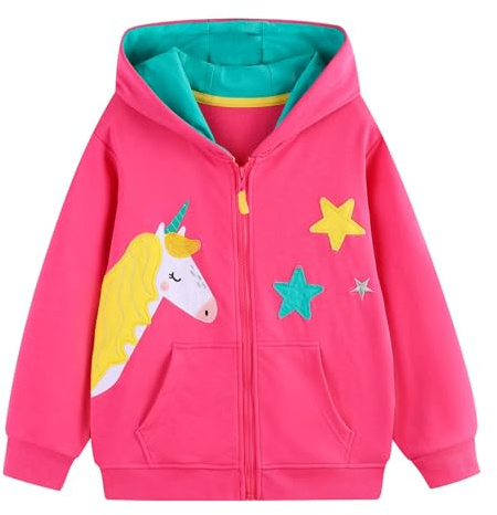 Hoseay Sudadera con Capucha Cremallera Niños Niñas para Infantil 3-8 Años | Algodón, Chaqueta Manga Larga y Bolsillos, Caballo Tractor, Casual Escolar Hoodie Tops, Primavera Invierno Ropa