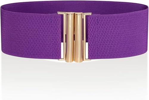Ro Rox Ceinture Large Élastique Femme Taille Haute Style Rétro Vintage – Ceinture Stretch pour Robes, Années 50 – Boucle Moderne, Plusieurs Couleurs