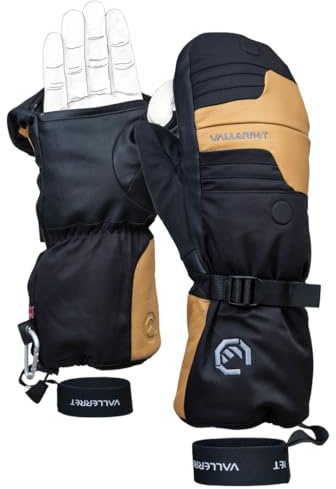 Vallerret Senja Photography Mitt, Black, Winter Insulated Gloves for Photographers, Black, Tan, Medium
