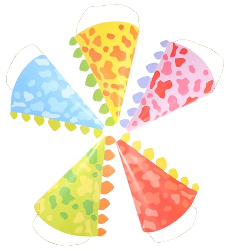 Ipetboom 10 Cappellini da Festa a Cono di Carta Tema Dinosauro per Cappellini di Compleanno Leggeri e Confortevoli Accessori Fotografia per Feste Bomboniere Colorate per Party
