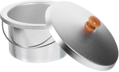Yardwe 1ensemble Set Pot Chauffe-cire Aluminium avec Couvercle Récipient Antiadhésif pour Fonte de Cire Accessoire Fiable pour Épilation à Domicile et Salon