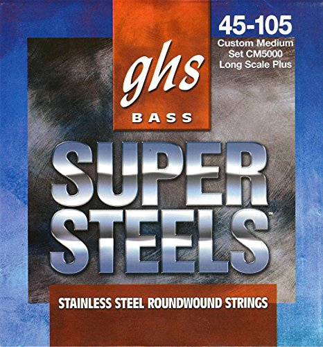 GHS™ Strings »BASS SUPER STEELS™ - CM5000-4-STRING BASS« Corde per Basso Elettrico - Stainless Steel - Custom Medium: 045-105