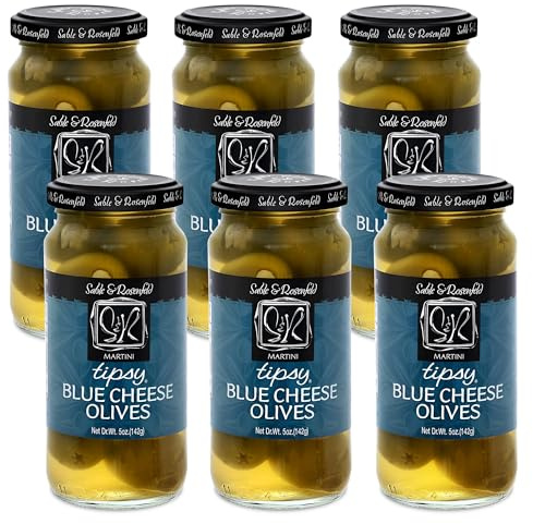 Sable and Rosenfeld Tipsy Blue Cheese Olives, 5.30-Ounce Jars (Pack of 6)