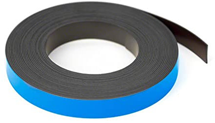 Magflex® Lite Flexible Matt Blue Magnetine Rableur Magnétique pour Pabiers White, Bandes Ou Constructions - 12,7mm de Large - Longueur de 5 M