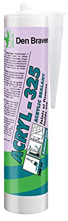 Den Braven Acryl 325 - Mastic Acrylique Joints et Fissures – Intérieur – Pour Escaliers, Murs, Plafonds, Plinthes, Cadres et Appuis de Fenêtres - Odeur Très Faible - 1 Cartouche 300 ml, Blanc