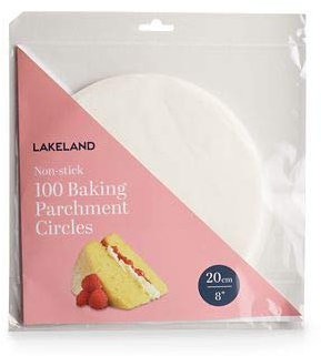 100 Lakeland Baking Parchment Liner Paper Circles 20cm – Non-Stick Silicone for Easy Release