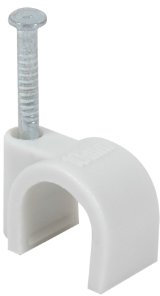 DEBFLEX Range Fixation électrique-Clips Serre Cavalier Cable 700131 Lot de 25 Attaches Fils (Diamètre 12 mm) sous Sachet avec Accroche Gris