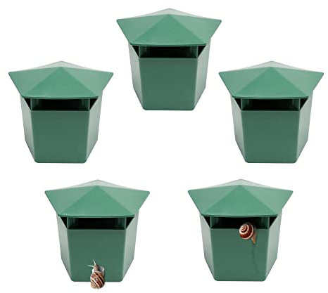 Beslands 5 Pcs Snail & Slug Traps for Garden 3.9 x 2.4 x 2.8 Eco-friendly Slugs Snails Catcher Outdoor (Green)