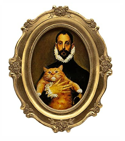 SIKOO Bilderrahmen Vintage Oval mit Glasplatte für Home Decoration Gold 4 x 6 cm