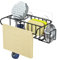 Kitchen Sink Caddy Sponge Holder - 4 in 1 Kitchen Sink Organiser, Sink Tidy for Sponges, Washing Up Brush, Wash Up Liquid and Sink Stopper, Wall Mounted/Hanging, 22 * 9.2 * 6.5cm, Black