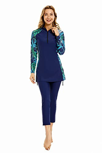 TianMaiGeLun Muslim Swimwear for Women 3 Pcs Long Sleeve Modest Swimsuit Hijab Islamic Arabic Burkinis Swimming Suit Costume (XXL, T3)