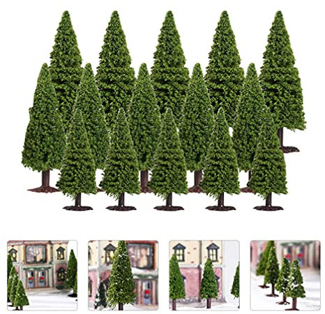 BESPORTBLE Modellbäume Miniaturbäume Weihnachtsdorfbäume Woodland Scenics 15Pcs (9 cm+ 10 cm+ 12. 5 cm)