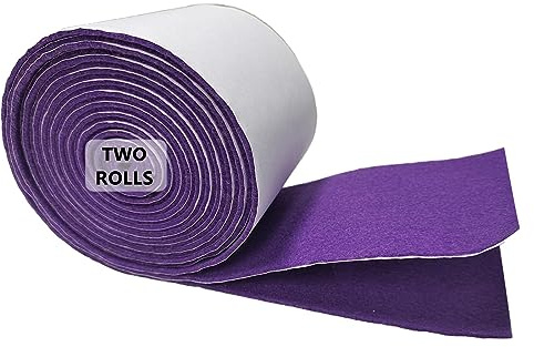 Jtnohx Feltro Adesivo, Autoadesivi Feltrini, Tessuto di Feltro Adesivo Rotolo, 10cm x 2,5m 2 Rotoli 1,4 mm Pannolenci Colore Morbido per L'artigianato, Mobili, Cornici per foto, Automobili(Viola)
