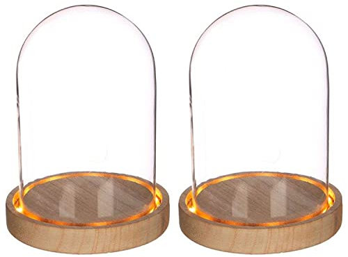 GRAINE CREATIVE 2 lysande glasklockor 16,5 cm x Ø 12,5 cm