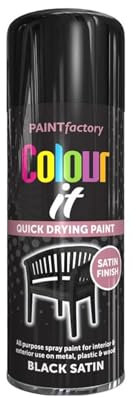 YSAMAX 1pcs Satin Black Spray Paint, 250ml, Acrylic, Quick Drying, Indoor & Outdoor