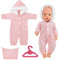 Aolso Puppenkleidungsset, 14–18 Zoll Puppenkleidung, Puppenzubehör passend für 35–45 cm, Babypuppenkleidung mit 1 Kleiderbügel, Geburtstagsgeschenk für Mädchen (Hut- Overall)