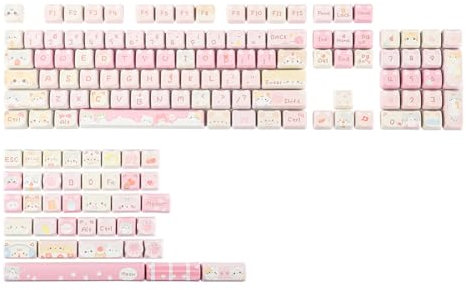 KiiBoom x Maorbeng Tastenkappen-Set, Sublimationsdruck PBT, Mao-Profil, 142 Tasten, individuelle Tastenkappen für ANSI-Layout, mechanische Tastatur mit MX-Schaltern, „Meow Meow Squad“-Design