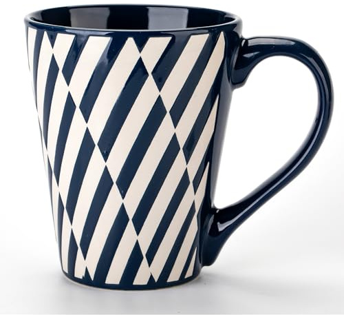 TuYines Taza de café grande, cerámica, moderna, 500 ml, loza, XXL, porcelana, grandes cuencos para cereales, ensalada, tazas de sopa