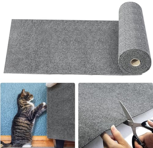JINYJIA Tapis à gratter Autocollant pour Chat, 40×200 cm DIY Climbing Cat Scratcher, Griffoir Chat Canapé, Tapis Griffoir Auto-adhésif, pour Protège Les Canapés