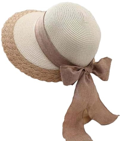 WUODHTW Solhattar kvinnor solskydd brett brätte sjal med nackklaff vandring visir hatt fiskehatt UV-skydd strandhattar, Beige, en storlek