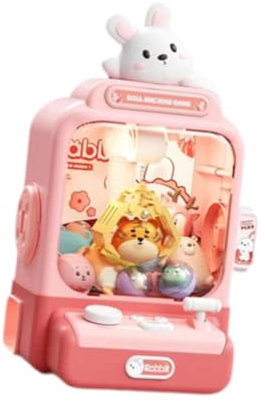 Harilla Machine à griffes électronique, peluche et sons pour attraper, jouet distributeur de bonbons, jouet distributeur de prix pour enfants, enfants, Rose