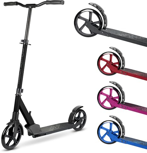 Big Wheeler | Kinder Roller mit Räder XXL | 7-16+ J. | Klappbar | Lenker Höhenverstellbar 86 bis 111 cm