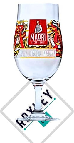 Madri Pint Glass X1 Roxley Nucleated Lager Beer Glass 20oz Bar Man Cave