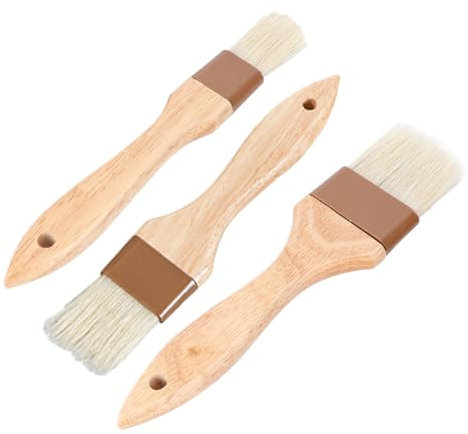 Garneck 3piezas Cepillo De Cerdas Para Barbacoa Hornear Aceite Untar Mango Ergonómico