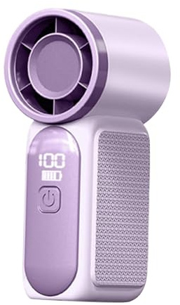 F Fityle Mini Ventilador portátil de Mano, silencioso, Personal, pequeño, Compacto, 18 Horas de Funcionamiento, 100 velocidades Ajustables para Maquillaje, Violeta